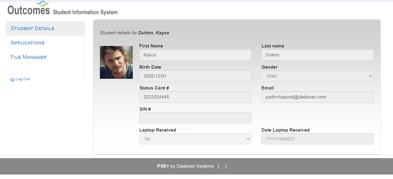 Click to learn more: Student portal view 